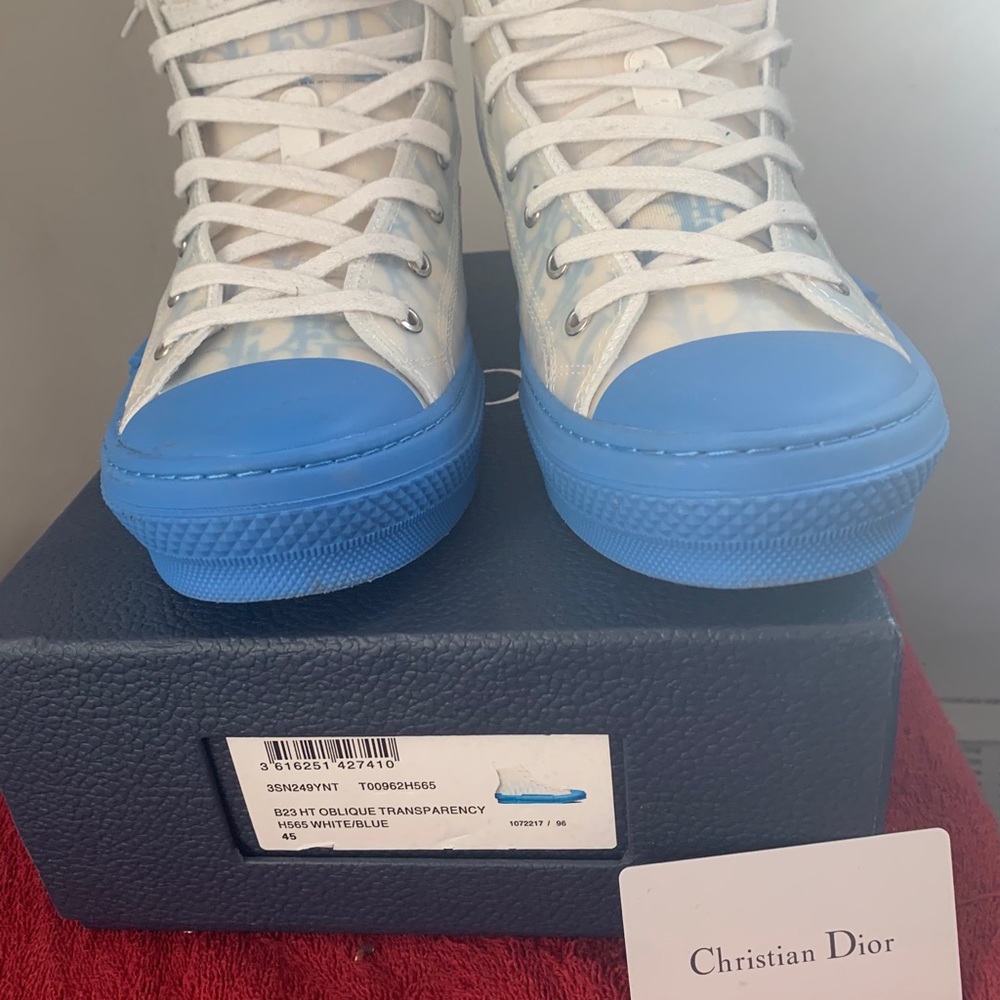DIOR B23 H565 White/Blue Size 45 (12) - Picture 6 of 7